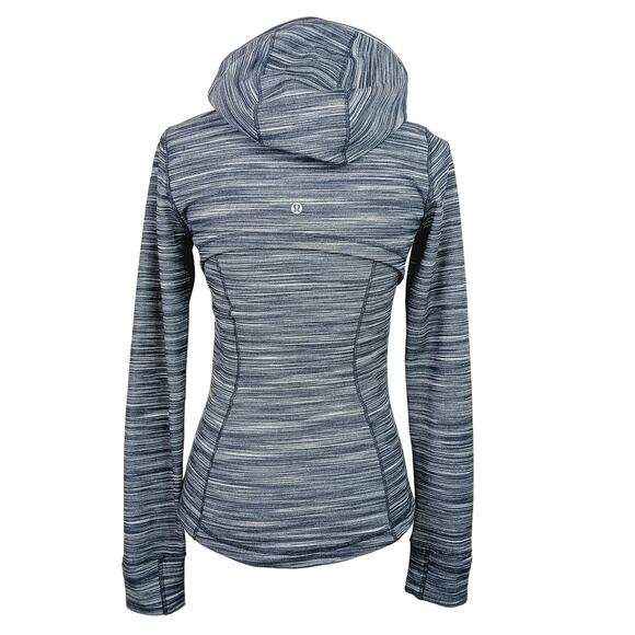 Lululemon Size 6 Hooded Define Jacket Nulu Mini Space Dye Gray White W4BF8S NWOT - Picture 7 of 7